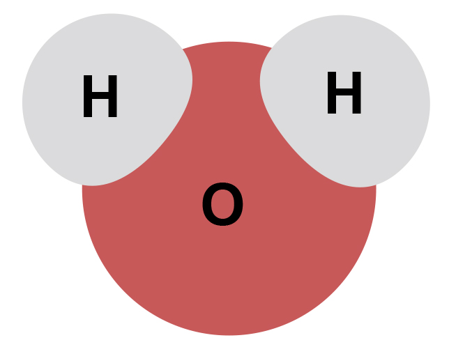 Molekula vody H<sub>2</sub>O